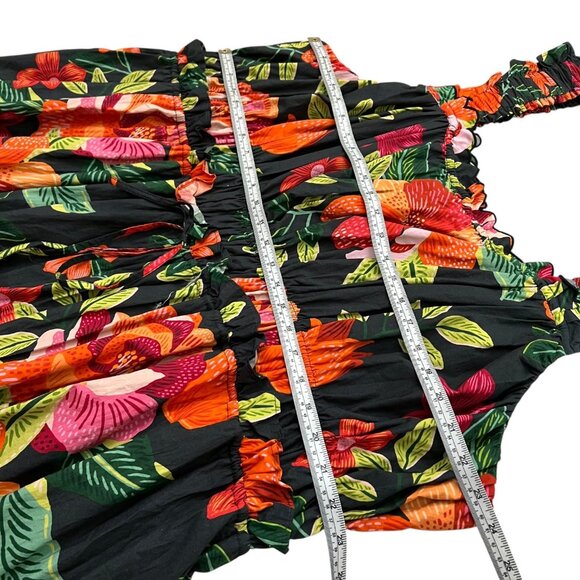 Jessakae Capri Floral Tiered‎ Midi Dress Black 4X Tropical Cottagecore Dopamine - Picture 10 of 11